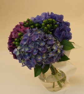 Hydrangea and Hypericum in the Bridesmaid's Bouquet