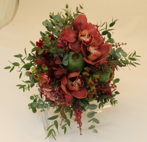 Brides Bouquet in burgundy and green