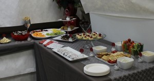 Buffet table of delicious nibbles