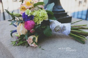 Bouquet with brooch