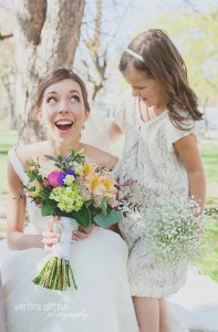 Giggles with the flower girl