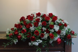 Casket Spray of Red Roses