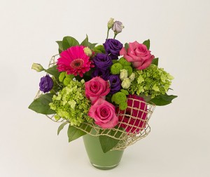 Hot pink and purple floral design