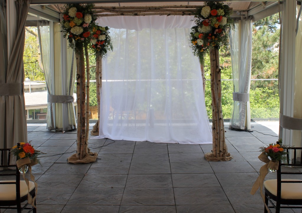 Chuppah of birch boughs