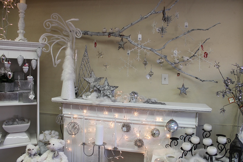 Display of white and silver gifts