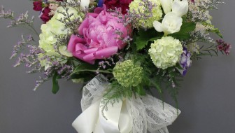 Bouquet with Lace and Satin
